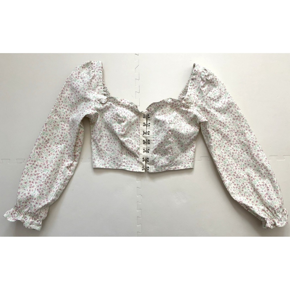 URBAN OUTFITTERS Womens Corset Maiden Coquette Cottagecore Cropped Top - S - Picture 2 of 9